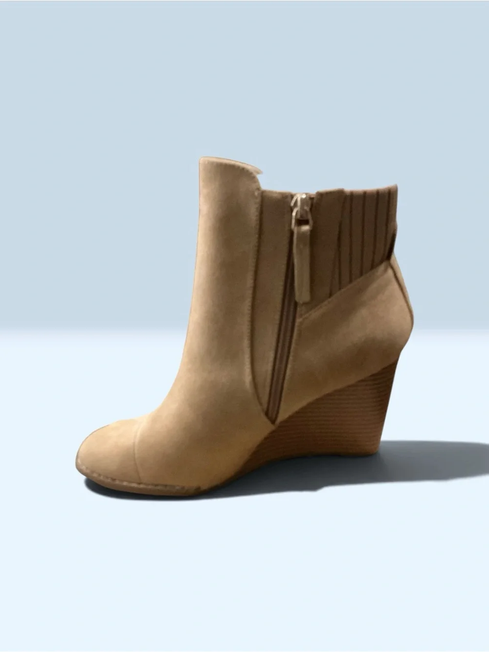 Women’s Beige Wedge Ankle Boot
